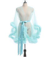 Short Lilac Marabou Fur Edge Robe RB1332